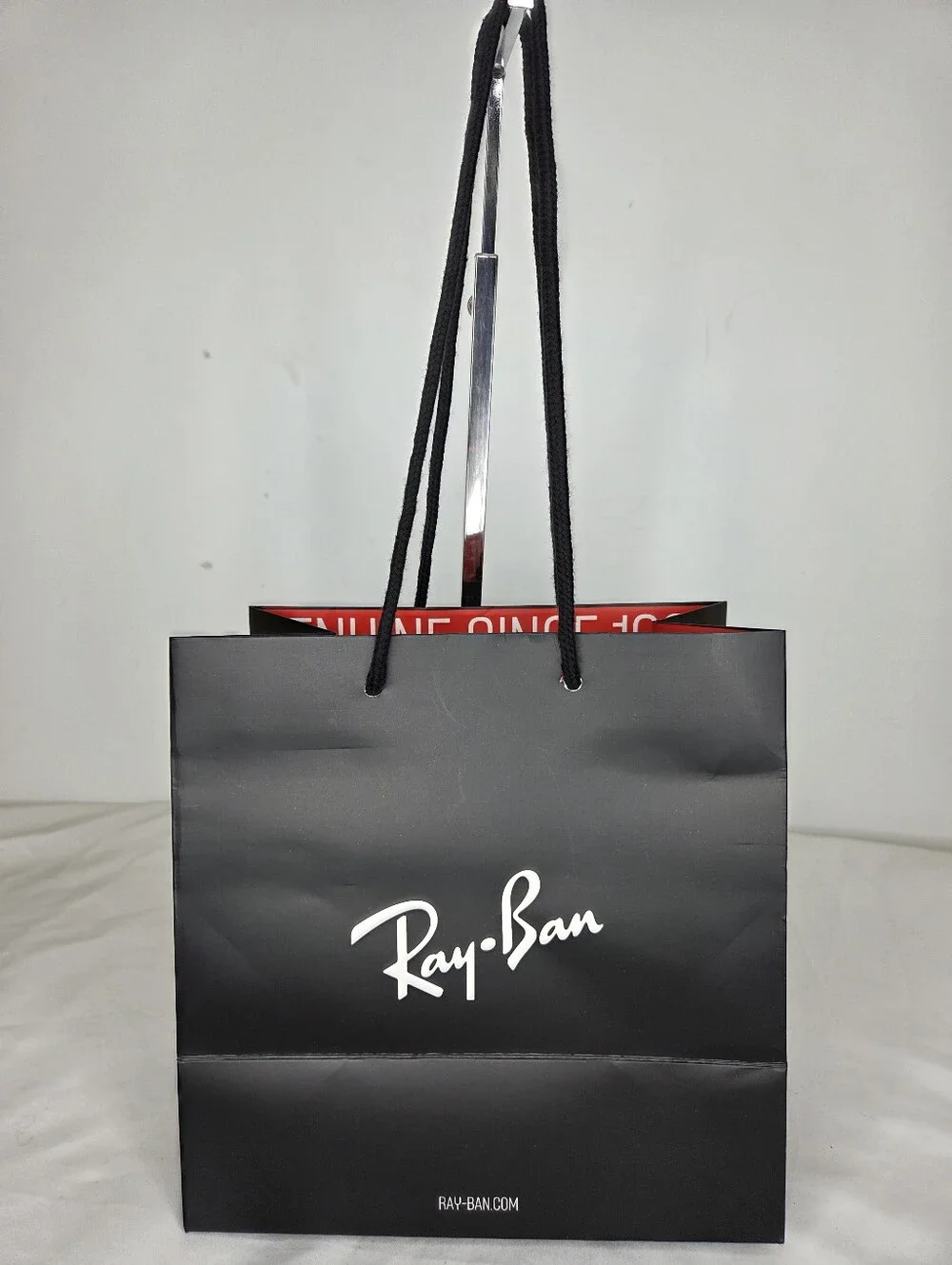 Ray-Ban Black Shopping Bag with Red Interior